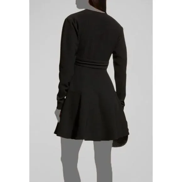 $497 A.L.C. Women's Black Lex V-Neck Long-Sleeve A-Line Mini Dress Size 8 $497 A.L.C. Women's Black Lex V-Neck Long-Sleeve A-Line Mini Dress Size 8